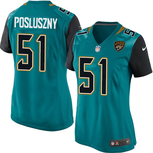 Women's Game Paul Posluszny Nike Jersey Teal Green Home - #51 NFL Jacksonville Jaguars